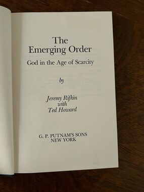 "The Emerging Order: God in the Age of Scarcity" vintage book